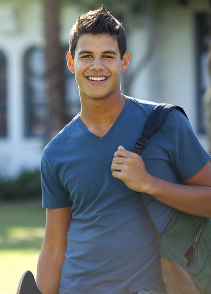 Happy student accepted to college
